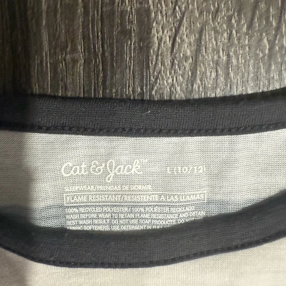 Cat & Jack Black and White Striped Kids Pajama Set